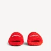 Sabot aperti da uomo con pelliccia in arancione pop/bianco/rosso