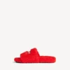 Sabot aperti da uomo con pelliccia in arancione pop/bianco/rosso