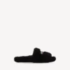Sabot aperti da uomo con pelliccia in nero/bianco/rosso Sabot aperti da uomo con pelliccia in nero/bianco/rosso
