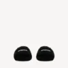 Sabot aperti da uomo con pelliccia in nero/bianco/rosso Sabot aperti da uomo con pelliccia in nero/bianco/rosso