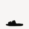 Sabot aperti da uomo con pelliccia in nero/bianco/rosso Sabot aperti da uomo con pelliccia in nero/bianco/rosso