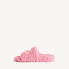 Sabot aperto da donna con pelliccia in rosa dolce Sabot aperto da donna con pelliccia in rosa dolce