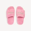 Sabot aperto da donna con pelliccia in rosa dolce Sabot aperto da donna con pelliccia in rosa dolce