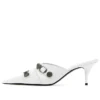 Sabot con scarpa col tacco Cagole “Pelle di agnello bianca” 714253WAD4E9081