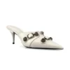 Sabot con scarpa col tacco Cagole “Pelle di agnello bianca” 714253WAD4E9081