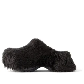 Sabot Crocs “Black Fake Fur on Rubber” 720762W0FOU1000