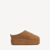 Sabot da donna Alaska Soft con zeppa, colore marrone/bianco