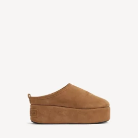 Sabot da donna Alaska Soft con zeppa, colore marrone/bianco
