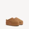 Sabot da donna Alaska Soft con zeppa, colore marrone/bianco