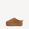 Sabot da donna Alaska Soft con zeppa, colore marrone/bianco