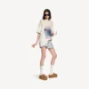 Sabot da donna Alaska Soft con zeppa, colore marrone/bianco