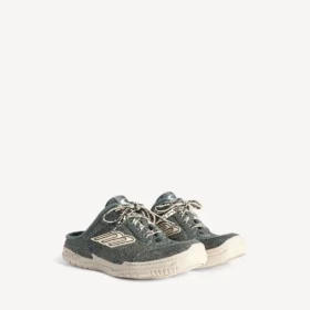 Sabot da donna in Denim modello “Hamptons” blu/bianco sporco