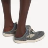 Sabot da donna in Denim modello “Hamptons” blu/bianco sporco