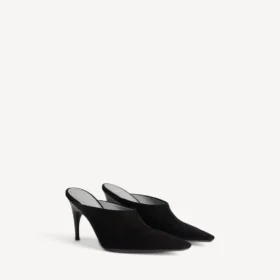 Sabot da donna in pelle duchesse, colore nero