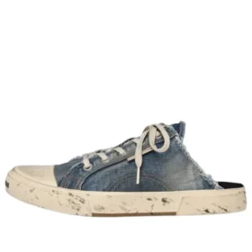 Sabot in Denim effetto consumato “Paris” “Blue” 693952W3RCL4090
