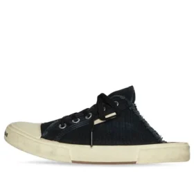 Sabot Paris “Cotone nero strappato e gomma bianca” 693953W3RC31090