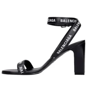 Sandali col tacco e logo su tutta la superficie “Black” 630041WBAE11090