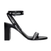 Sandali col tacco e logo su tutta la superficie “Black” 630041WBAE11090