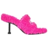 Sandali col tacco peloso da 80 mm “Pink” 656632W2DO15096