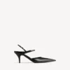 Sandalo slingback da donna Avenue con fiocco, nero/argento