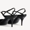 Sandalo slingback da donna Avenue con fiocco, nero/argento