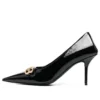 Scarpe con tacco Square Knife BB 80 mm “Pelle di agnello nera lucida” 694712WBD821080