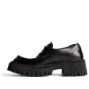 Scarpe mocassini Tractor “Pelle di vitello liscia nera” 760439WA8E91000