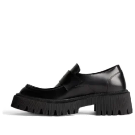 Scarpe mocassini Tractor “Pelle di vitello liscia nera” 760439WA8E91000