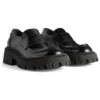 Scarpe mocassini Tractor “Pelle di vitello liscia nera” 760439WA8E91000