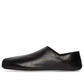 Scarpe slip-on con punta quadrata in morbida pelle di vitello “Nero” 702072WBDH11000
