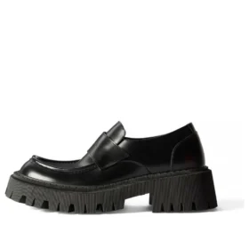 Scarpe Tractor Mocassini “Pelle di vitello liscia nera” 760433WA8E91000