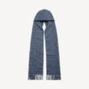 Sciarpa con cappuccio da uomo in blu
