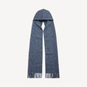Sciarpa con cappuccio da uomo in blu
