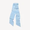 Sciarpa da donna in seta lavata color pastello, azzurro chiaro