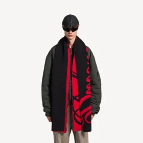 Sciarpa da uomo “Big B” in rosso/nero