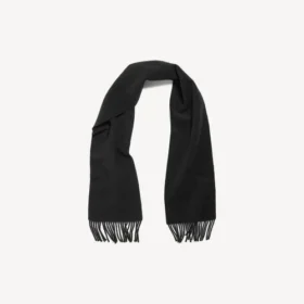 Sciarpa da uomo con frange in nero