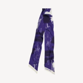 Sciarpa Twilly da donna con stampa a pennello in blu
