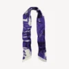 Sciarpa Twilly da donna con stampa a pennello in blu