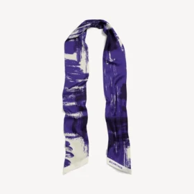 Sciarpa Twilly da donna con stampa a pennello in blu