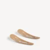 Set di 2 fermagli a scatto Holli XXL da donna in beige/argento lucido