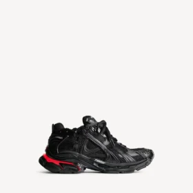 Sneaker da corsa da uomo con LED in nero