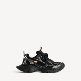 Sneaker da donna 3XL con ciondoli in nero/argento