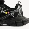 Sneaker da donna 3XL con ciondoli in nero/argento