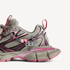Sneaker da donna 3XL con effetto sfumato e ciondoli in grigio/rosa