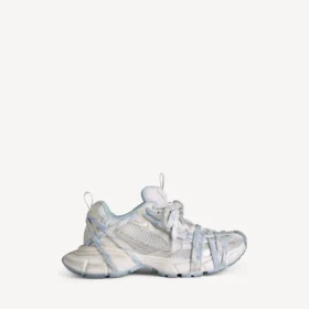 Sneaker da donna 3XL con lacci estremi e logo, nei colori bianco/bianco sporco/azzurro