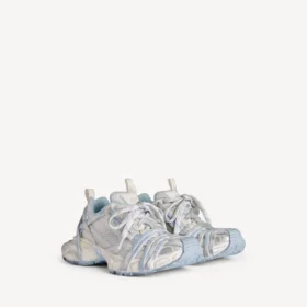 Sneaker da donna 3XL con lacci estremi e logo, nei colori bianco/bianco sporco/azzurro