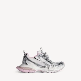 Sneaker da donna 3XL con suola trasparente in gel nei colori bianco/rosa/nero