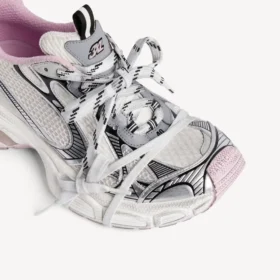 Sneaker da donna 3XL con suola trasparente in gel nei colori bianco/rosa/nero