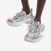 Sneaker da donna 3XL con suola trasparente in gel nei colori bianco/rosa/nero Sneaker da donna 3XL con suola trasparente in gel nei colori bianco/rosa/nero