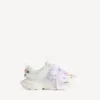 Sneaker da donna con fiocco in stile Track in bianco/rosa Sneaker da donna con fiocco in stile Track in bianco/rosa